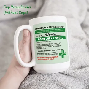 Pegatina de vinilo con tema de receta creativa en taza de cerámica blanca de 350ml