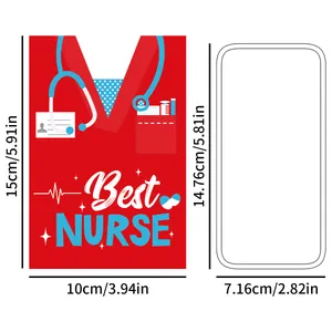 Nurse graduation party wine bottle label stickers with stethoscope design and 15cm dimensions