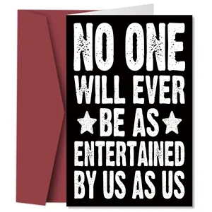 Funny greeting card with humorous text and a premium deep red envelope for birthdays