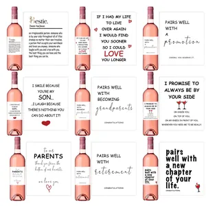 Creative PVC Wine Bottle Labels Waterproof Decorative Stickers For Bestie Parents Retirement Promotion Wedding Anniversary Party Gifts