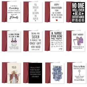 Humorous Birthday Greeting Cards With Red Envelope Funny Anniversary Friendship Card For Friends Coworkers Family Office Stationery Gift