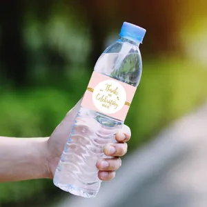 Etichette per bottiglie d'acqua rosa per decorazioni di matrimoni e compleanni