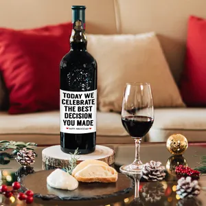 Funny personalized wine bottle labels for birthday party anniversary celebrations