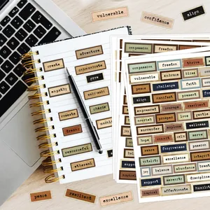 Vintage Small Talk Stickers set for DIY journaling featuring aesthetic English word quotes