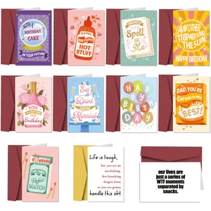 Funny Birthday Greeting Card With Envelope Humorous Text Spoof Gift For Wedding Anniversary Party Invitation Card