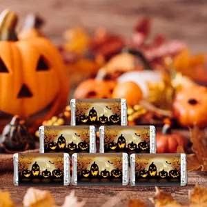 Halloween Aufkleber Set mit Kürbis und Geist Motiven für festliche Süßigkeiten Deko