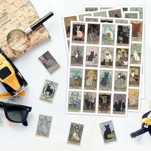 50pcs waterproof cat tarot graffiti stickers for DIY laptop skateboard luggage decor