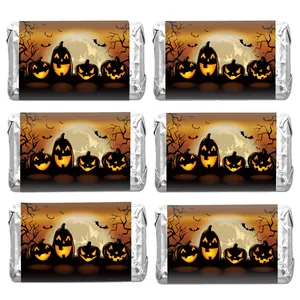 Halloween Aufkleber mit Kürbis und Fledermaus für Süßigkeiten und Geschenkverpackung