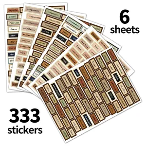 Vintage Small Talk stickers set with 6 sheets and 333 pieces for DIY scrapbooking