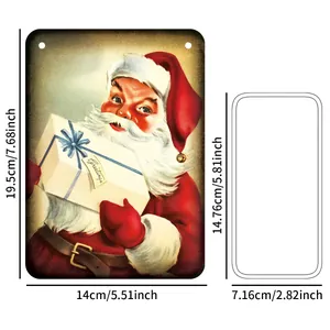 Retro-Weihnachtsschilder aus Metall im viktorianischen Stil mit Größenangaben für Deko