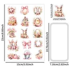 30pcs Easter graffiti stickers with bunny and egg designs for water bottles and luggage