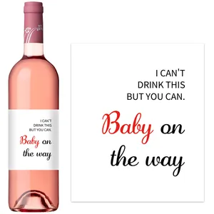 Pegatinas para botellas de vino de San Valentín con anuncio de embarazo para fiestas