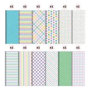 Dettaglio di 12 fogli di carta per scrapbooking pasquale con motivi geometrici
