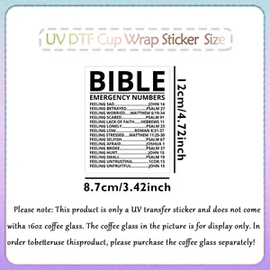 Détail montrant les dimensions du sticker de transfert UV DTF pour verres de 16oz