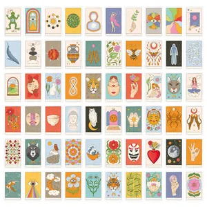Positive Affirmations Orakelkarten Vintage Mystische Tarot Illustration Für Tägliche Meditation Achtsame Erinnerung Heimdekor