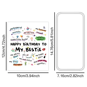 Pack de 4 etiquetas adhesivas de cumpleaños para botellas de vino regalo amiga