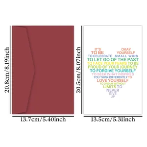 Set de tarjetas de felicitación con texto en forma de corazón y sobre rojo para regalos
