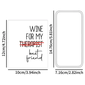 Detailed dimension guide for funny wine bottle labels with a 4.72x3.94 inch size chart