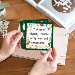 60 Daily affirmation cards for women with floral design and motivational quotes
