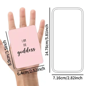 Pink Goddess affirmation cards set with 50 positive quotes for women self-encouragement