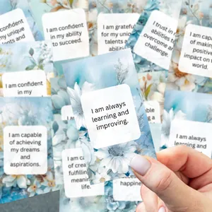 60 Cartes d'affirmation pour femmes avec motifs floraux et citations quotidiennes