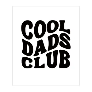 Set de pegatinas creativas Cool Dads Club con letras onduladas y diseño retro