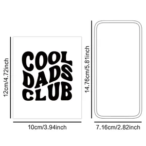 Pegatinas creativas para botellas de vino Cool Dads Club con dimensiones detalladas