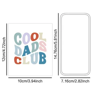 Detalle de pegatinas Cool Dads Club con dimensiones 12cm para decorar botellas de fiesta
