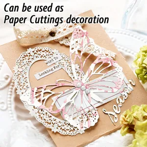 Scrapbook-Papierset mit hohlem Schmetterling, Spitzenrahmen und Deko-Etiketten