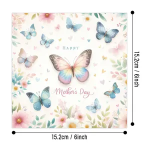 Detail eines 15,2 cm Scrapbook-Papiers mit Schmetterlingen und Happy Mother's Day Schrift