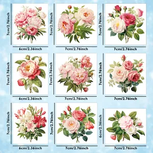 Set di 9 adesivi UV transfer Festa della Mamma con motivi floreali per vetri e decoro fai da te