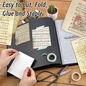 Ρετρό χριστουγεννιάτικο χαρτί scrapbooking με παρτιτούρες για vintage χειροτεχνίες DIY