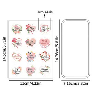Lot de 10 autocollants fête des mères avec motifs floraux et guide des tailles inclus