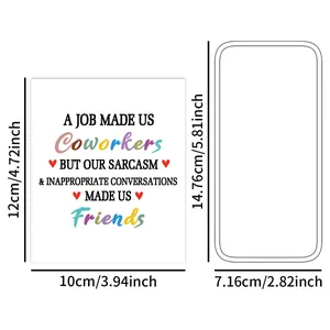 Detailed dimension guide for self-adhesive funny wine bottle labels with workplace humor