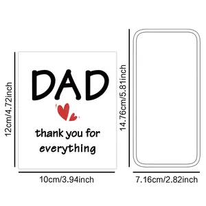 Dimensiones de las pegatinas para botellas del Día del Padre con tarjeta de 12cm x 10cm
