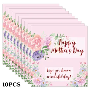 10-piece Mother's Day floral candy wrappers featuring pink watercolor flower designs