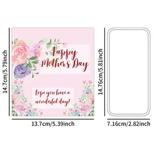 Happy Mother's Day floral candy bar wrappers and stickers labels with dimensions