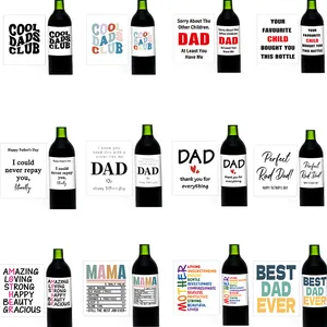 Pegatinas Divertidas Para Botellas De Vino Día Del Padre Y Madre Etiquetas PVC Autoadhesivas Decoración De Regalo Fiesta