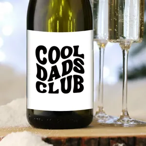 Botella de vino creativa 0.75L con pegatinas Cool Dads Club para decoración
