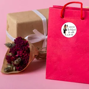 Class of 2025 graduation stickers with female graduate illustration on gift boxes