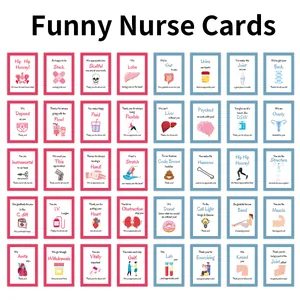 Set of 40 funny physical therapy postcards with medical puns and nurse appreciation messages