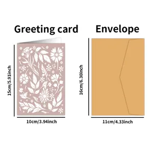 Set of 12 watercolor wildflower greeting cards with brown kraft envelopes, 10x15cm size