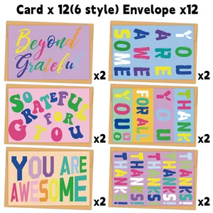 Biglietti Di Ringraziamento E Incoraggiamento Con Buste Set Di Biglietti Di Gratitudine Colorati Per Matrimonio Laurea Biglietti Auguri