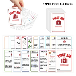 First Aid Handbook Guide Instructional Cards For Emergency Care Education Home School Outdoor Reference Flashcards White Red
