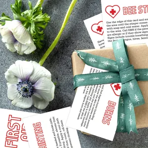 Set of 11 waterproof first aid guide cards for emergencies with outdoor safety tips