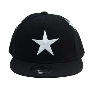 Gorra de Béisbol Hip Hop de Ala Plana con Bordado de Estrellas para Niños Sombrero de Sol Ajustable Niños Niñas Snapback