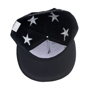 Gorra de béisbol hip hop para niños con bordado de estrellas y etiqueta de 100% acrílico