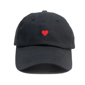 Casquette de Baseball en Coton Avec Broderie Cœur Rouge Décontracté Protection Solaire Chapeau Pour Femme Homme Été Voyage
