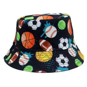 Unisex καπέλο bucket με πολύχρωμα σχέδια από ποδόσφαιρο μπάσκετ και τένις