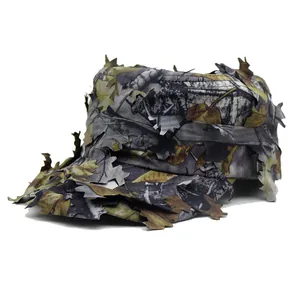 Detail of 3D bionic leafy camouflage cap for outdoor hunting and tactical training use